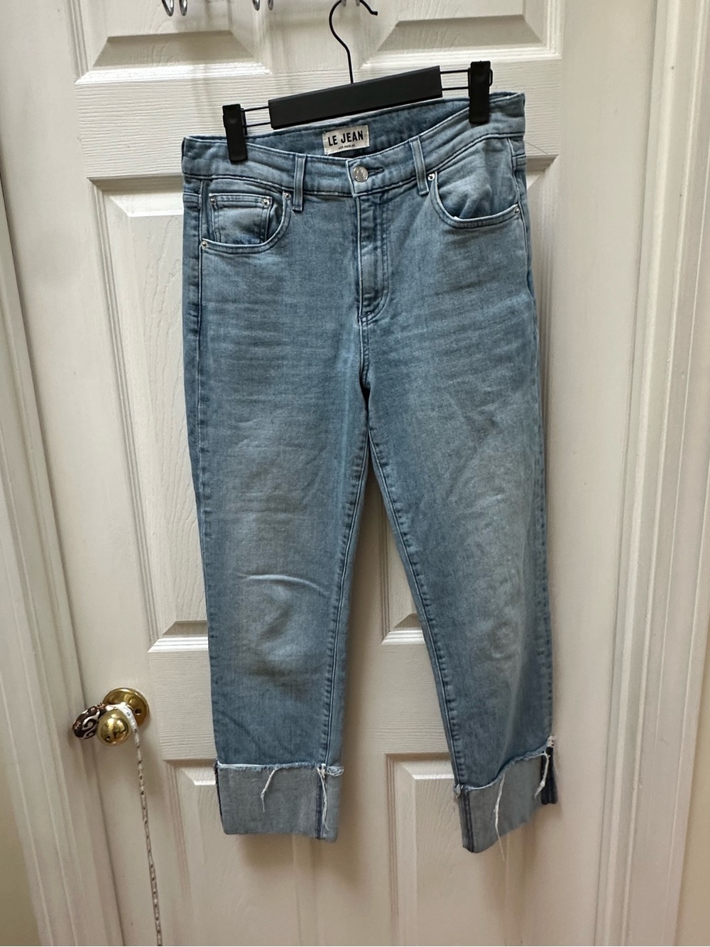 Le Jean Easy Slim Light Blue cuffed Jeans 26 straight leg